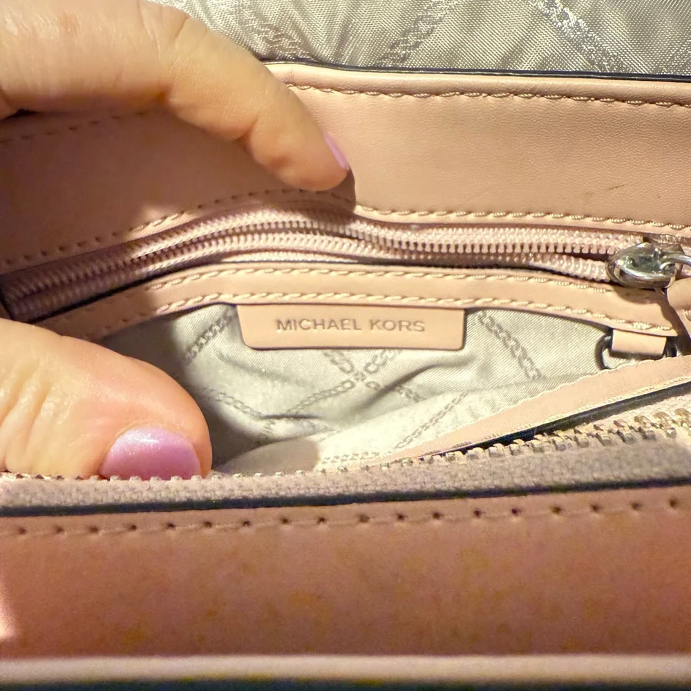 NEW Michael Michael Kors Harrison Medium Saffiano Leather Backpack Powder Pink N